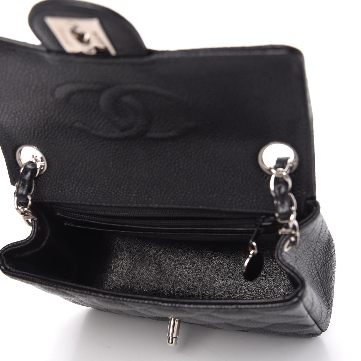 Caviar Quilted Mini Square Flap Black