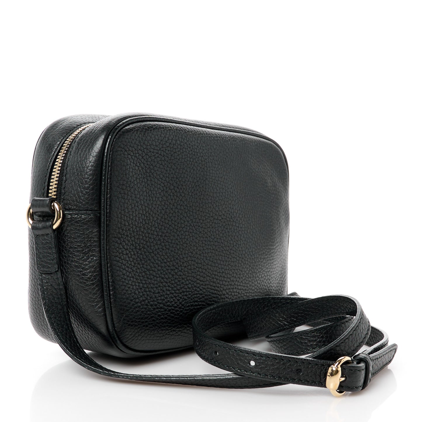 Pebbled Calfskin Small Soho Disco Bag Black