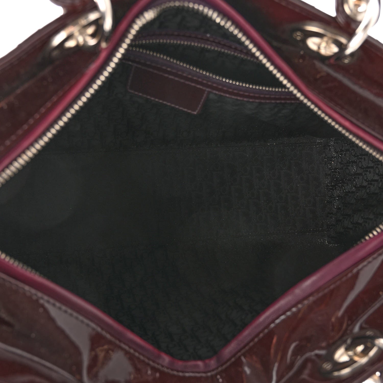 Christian Dior Patent Cannage Large Lady Dior Burgundy 4 of 10