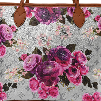 Louis Vuitton Metallic Monogram LV Garden Neverfull MM Silver 7 of 9