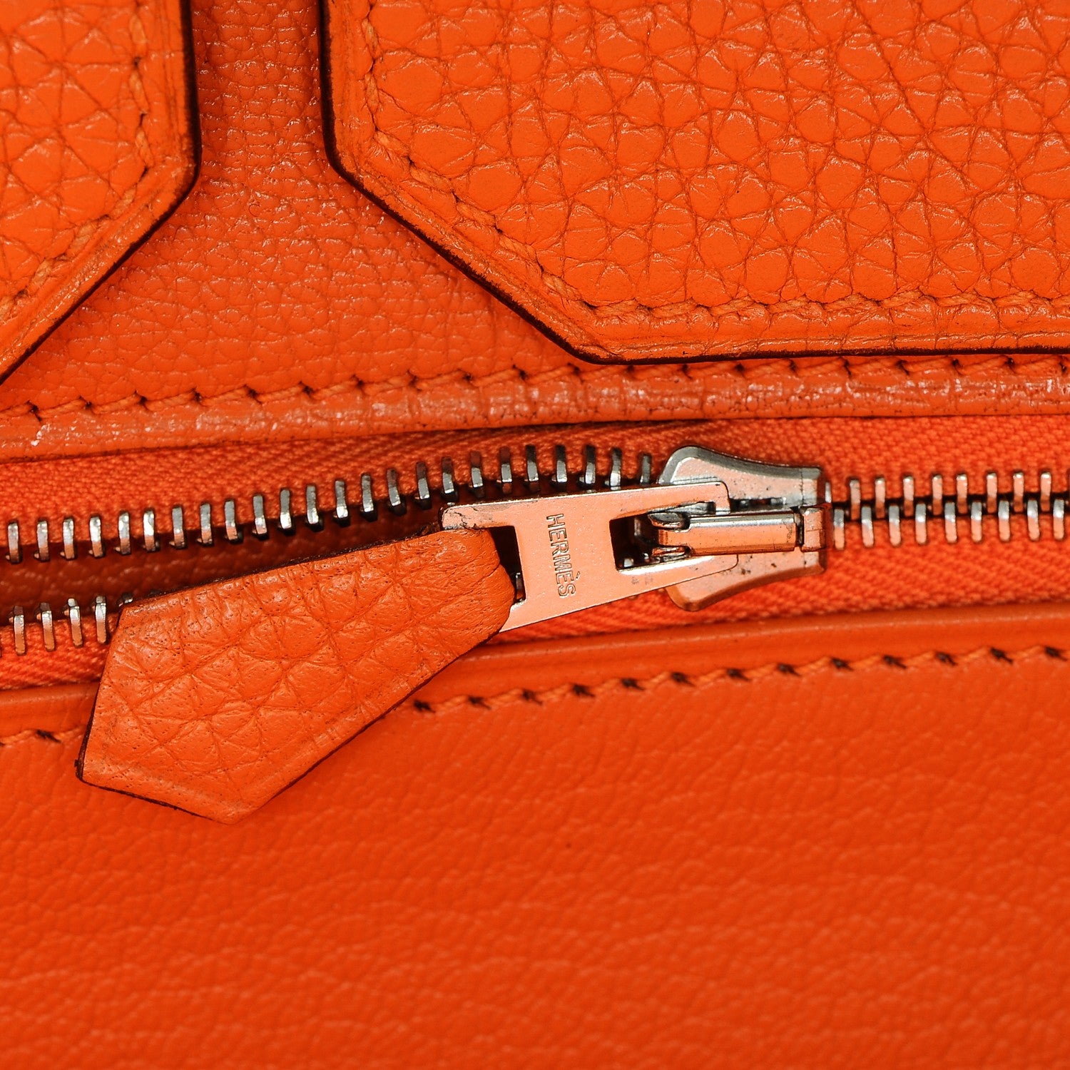 Hermes Taurillon Clemence Birkin 35 Orange 26 of 30