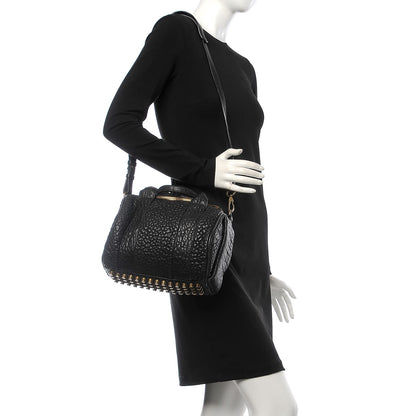 Alexander Wang Pebbled Lambskin Rockie Black Pale Gold Hardware 2 of 7