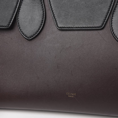 Celine Smooth Calfskin Large Bi-Color Tie Knot Tote Black Burgundy 14 of 21