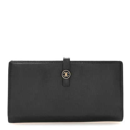 Chanel Grained Calfskin CC Button Long Wallet Black 1 of 8