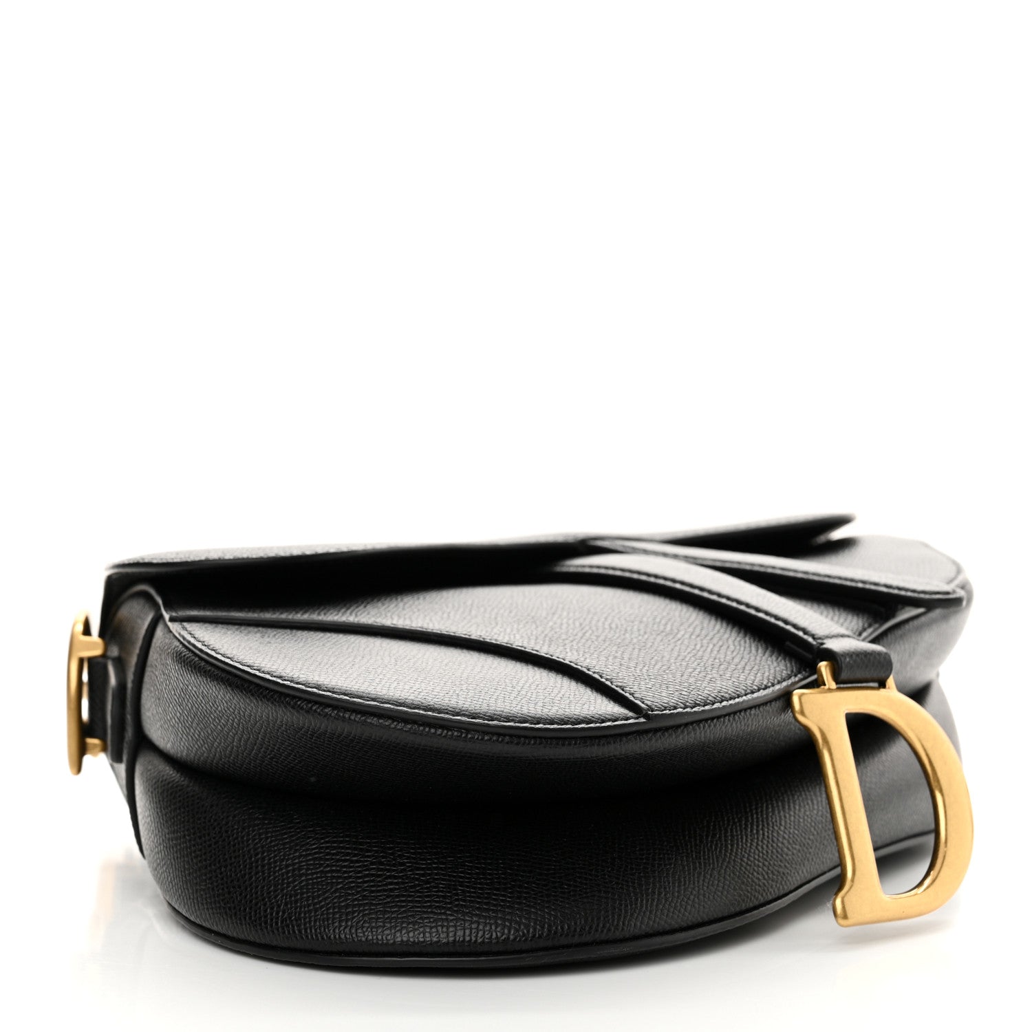 Christian Dior Grained Calfskin Saddle Bag Black 4 of 11