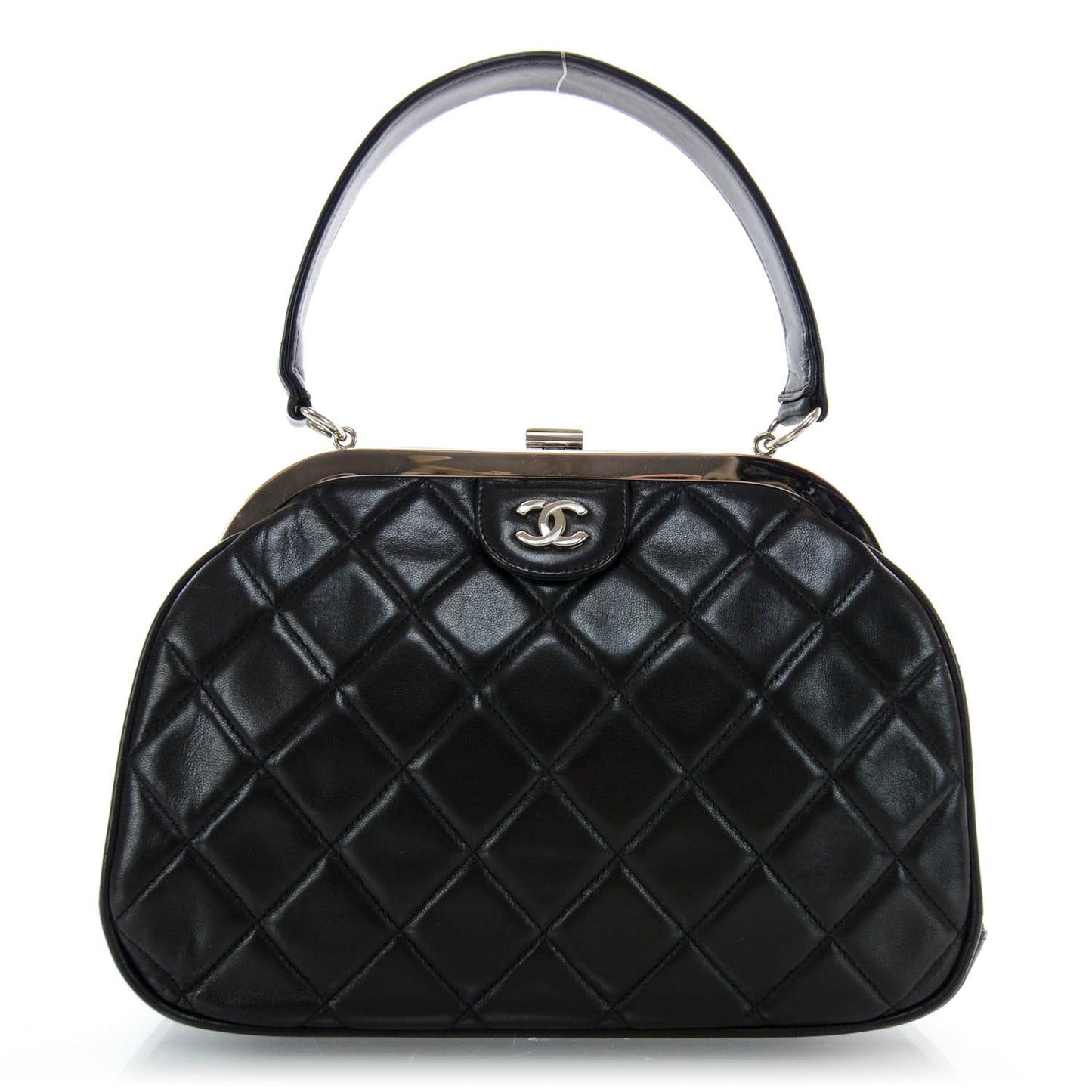 Lambskin Quilted Handbag Black