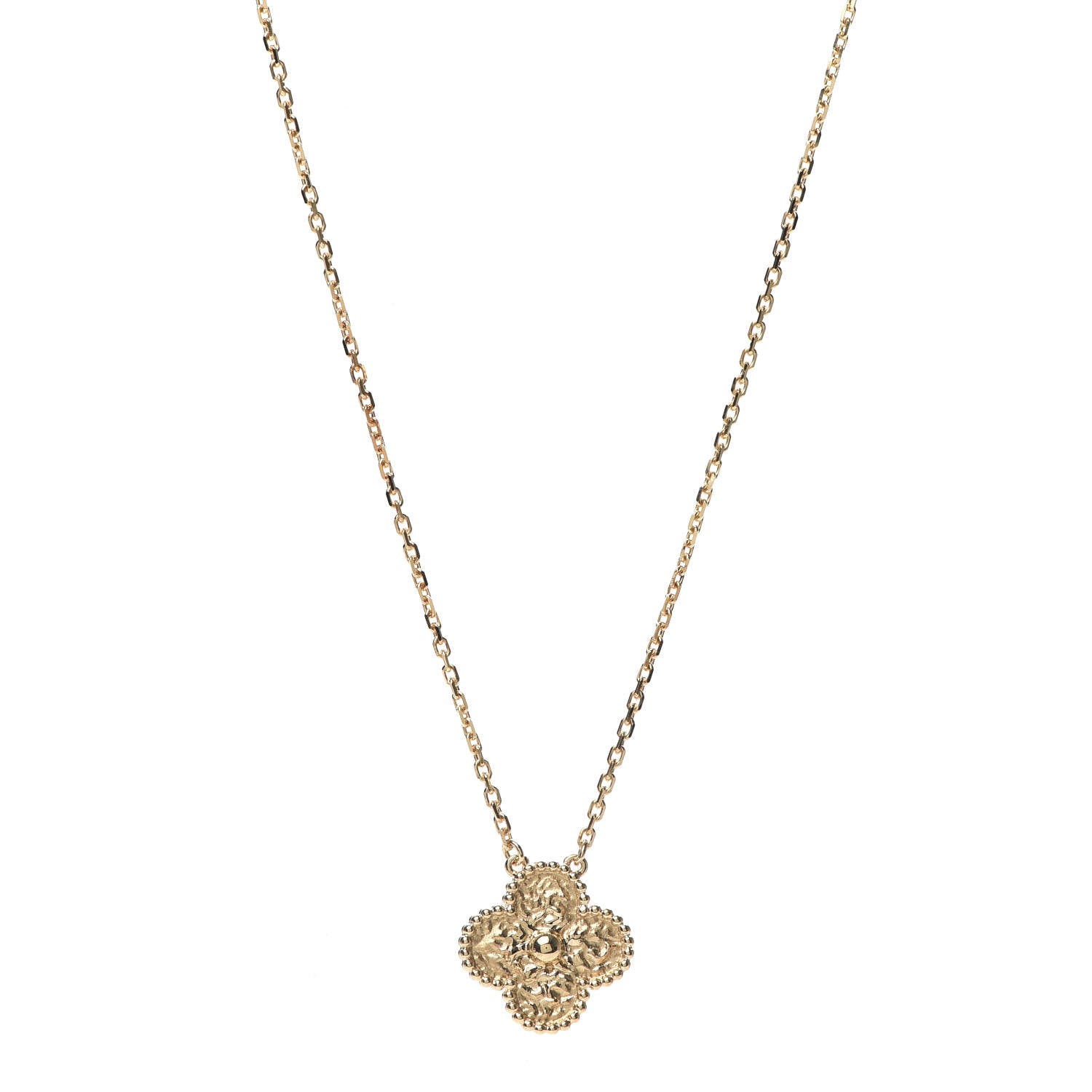 Van Cleef & Arpels 18K Yellow Gold Vintage Alhambra Pendant Necklace 1 of 8