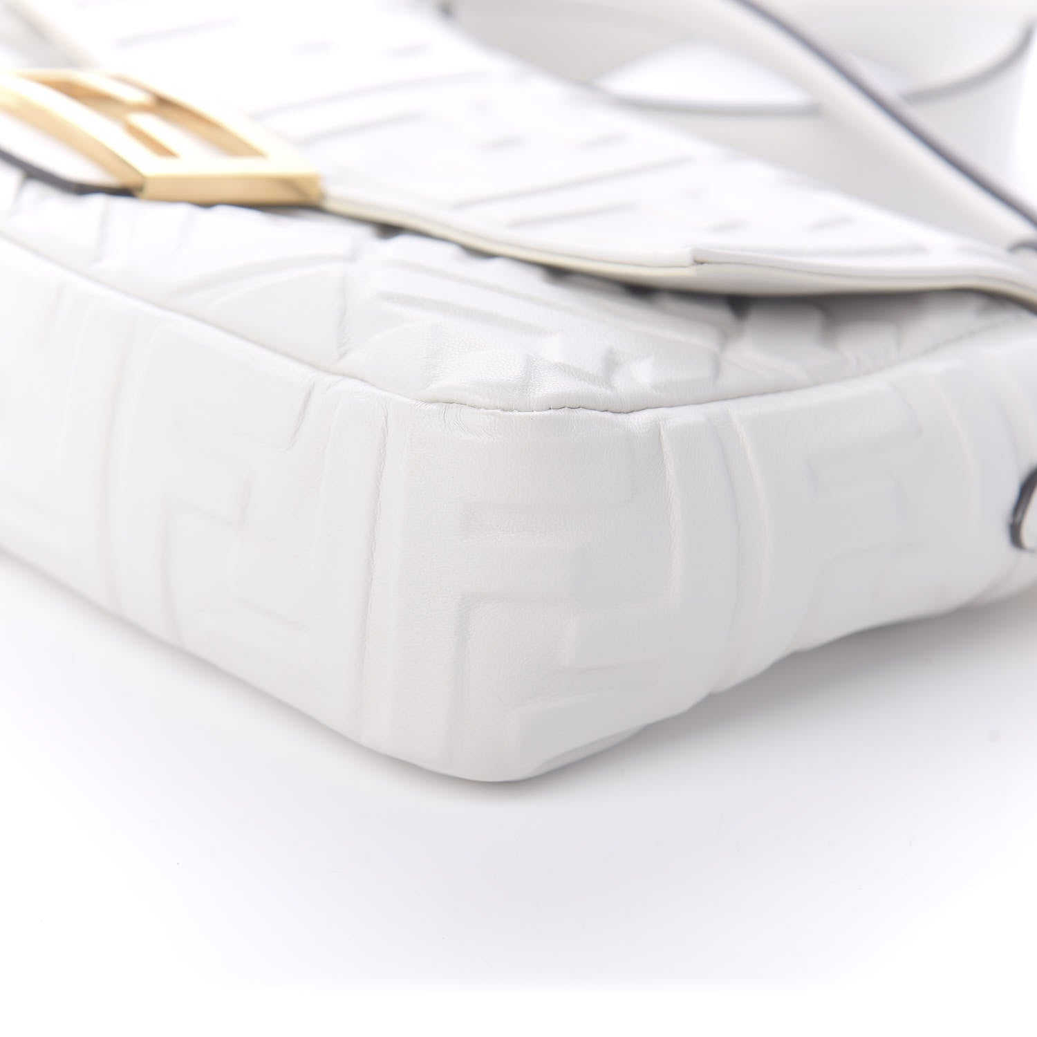 Fendi Nappa FF 1974 Embossed Baguette White 8 of 9