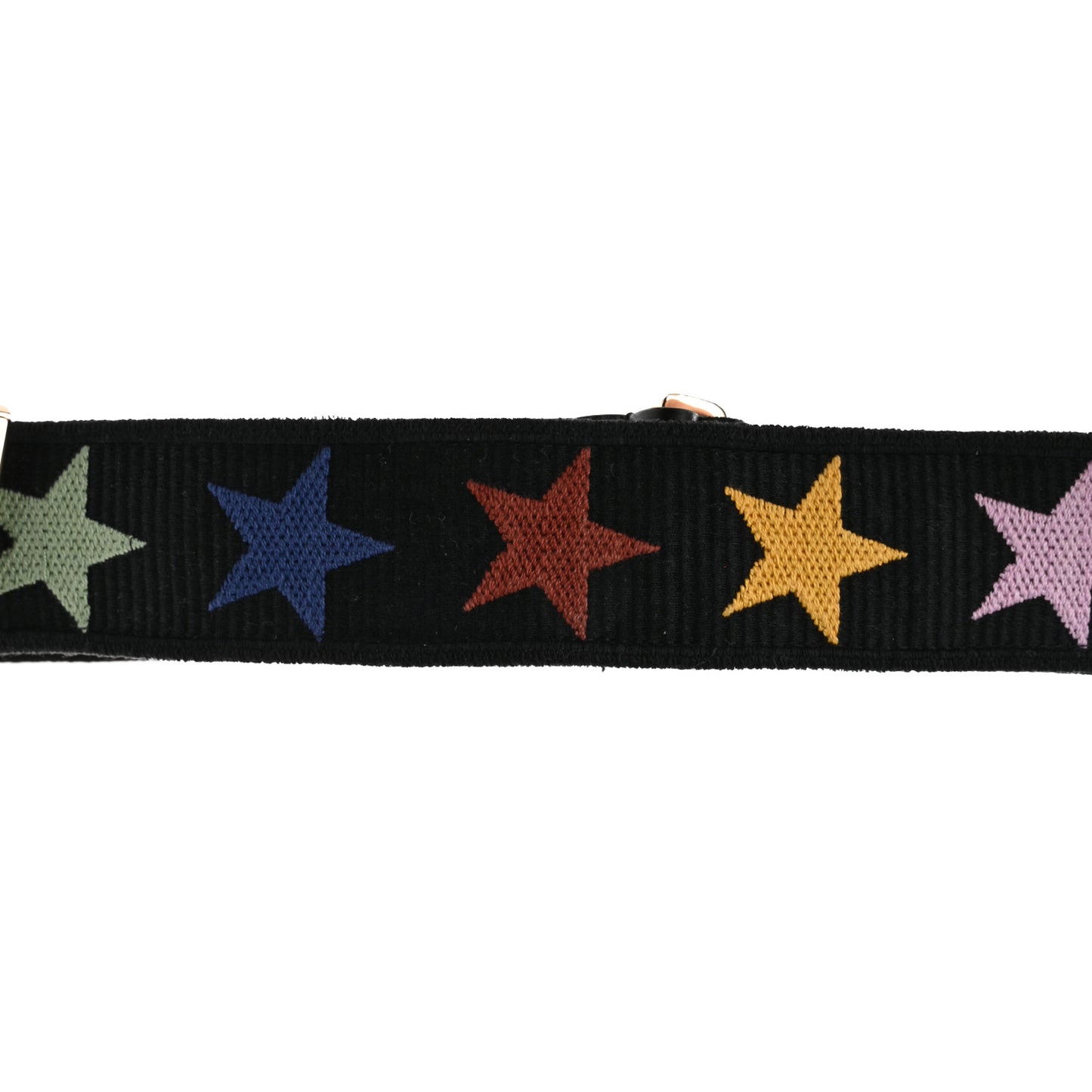 X JAMIE REID Canvas Embroidered Rockstud Guitar Strap Black