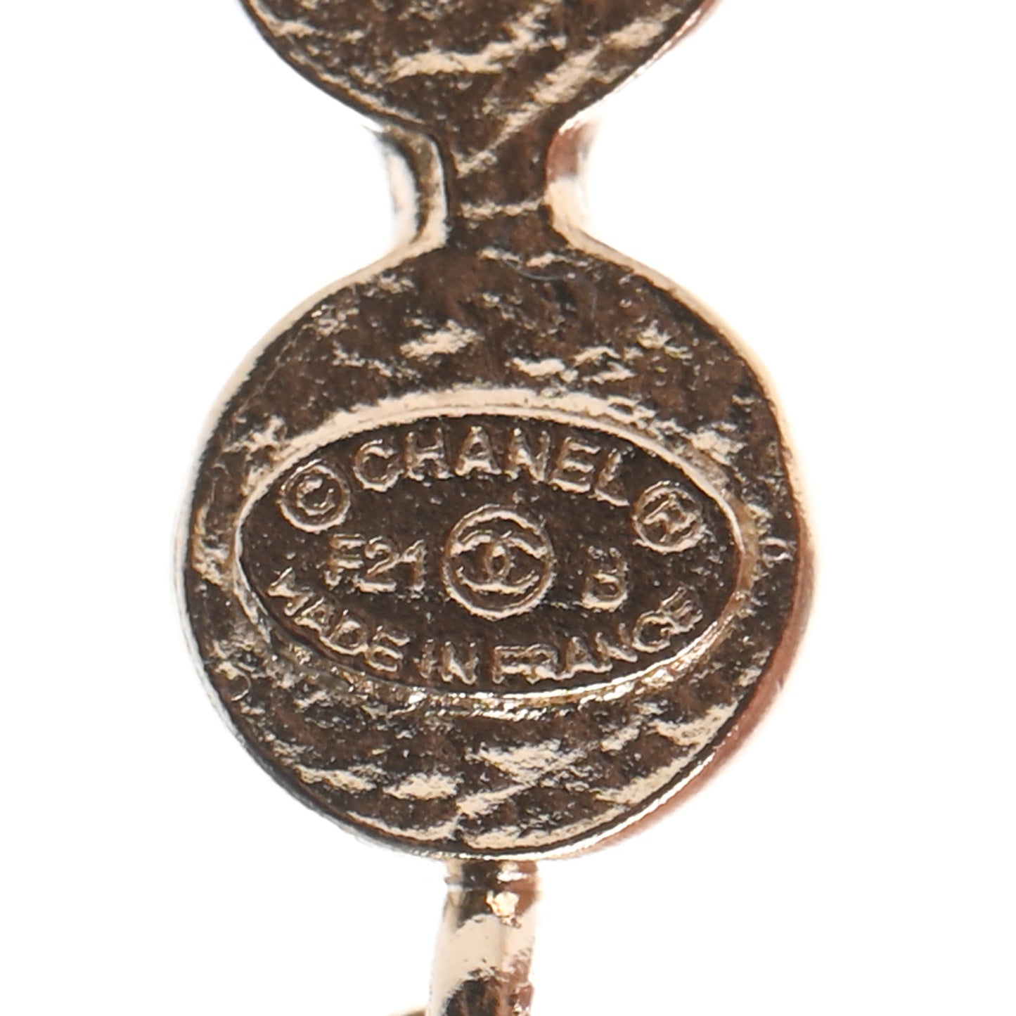 Crystal CC Drop Earrings Gold