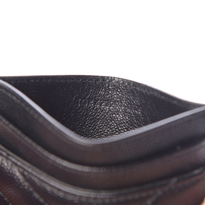 Saint Laurent Grain De Poudre Matelasse Chevron Monogram Credit Card Case Black 7 of 8