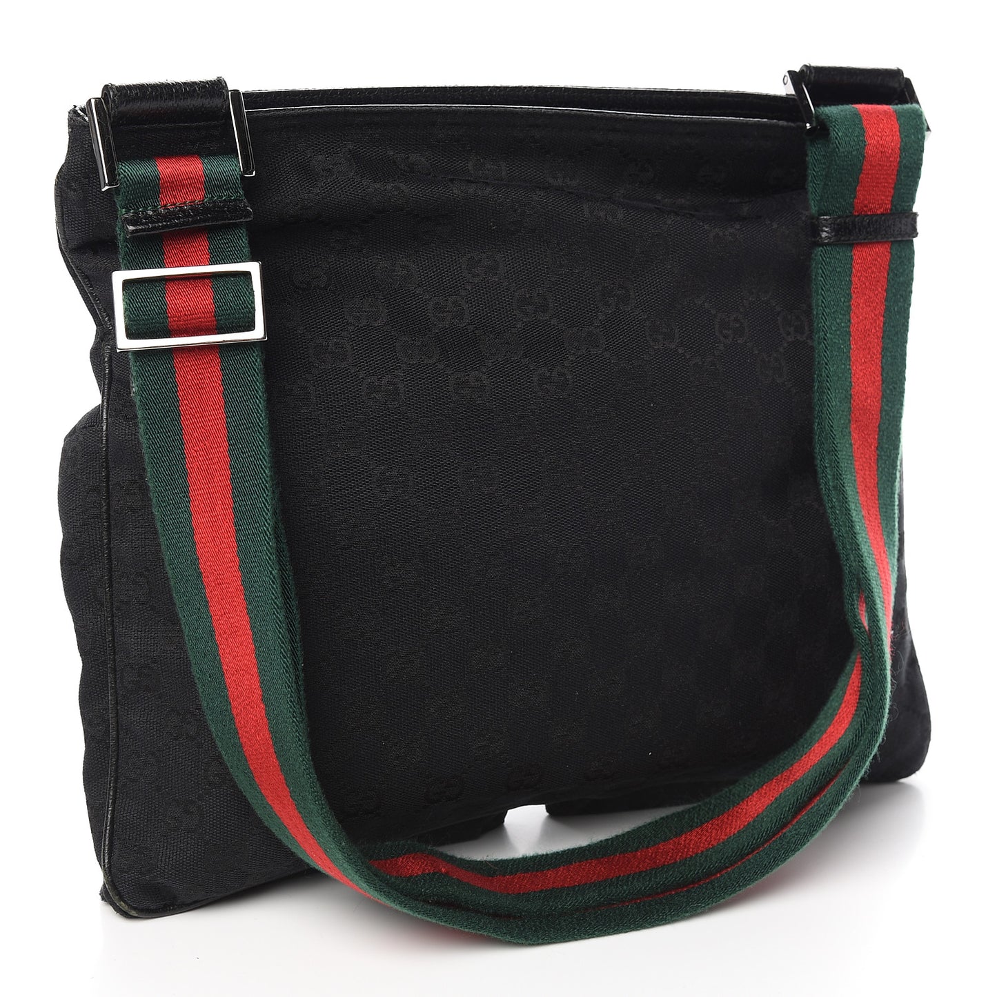 Monogram Web Medium Double Pocket Messenger Bag Black