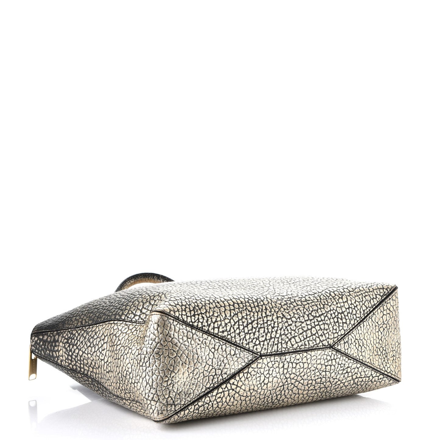 Gradient Metallic Signature Grain Medium Dewsbury Tote Black Gold