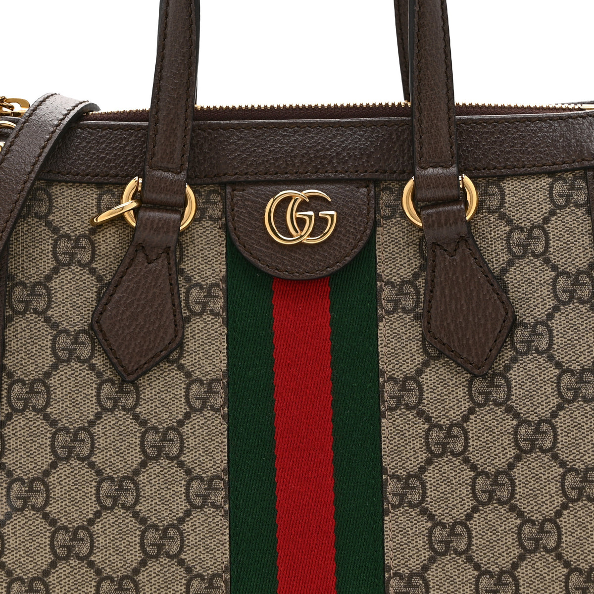 GG Supreme Monogram Small Ophidia Tote Bag Brown