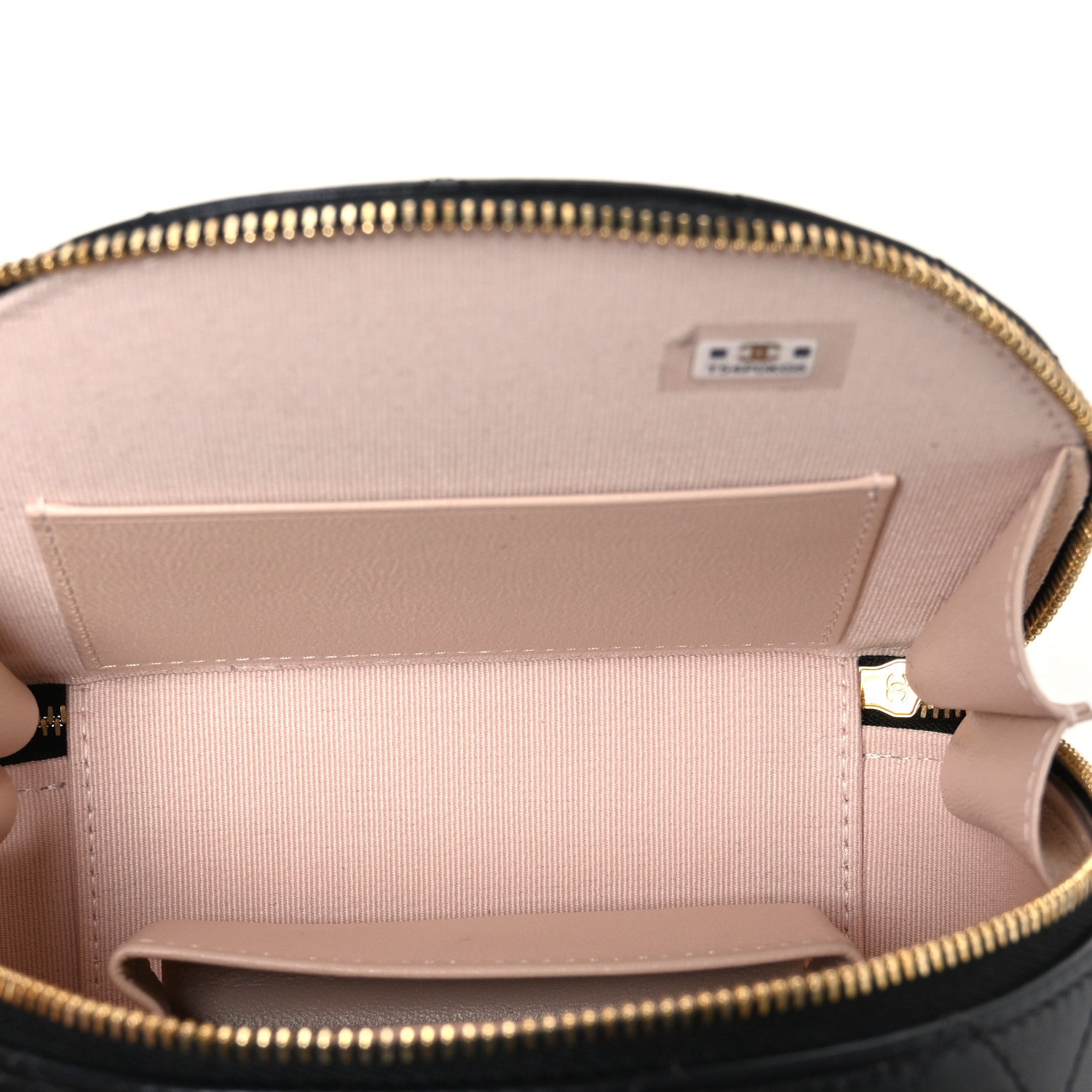 Chanel Lambskin Quilted Chic Riviera Top Handle Vanity Case Black 5 of 10