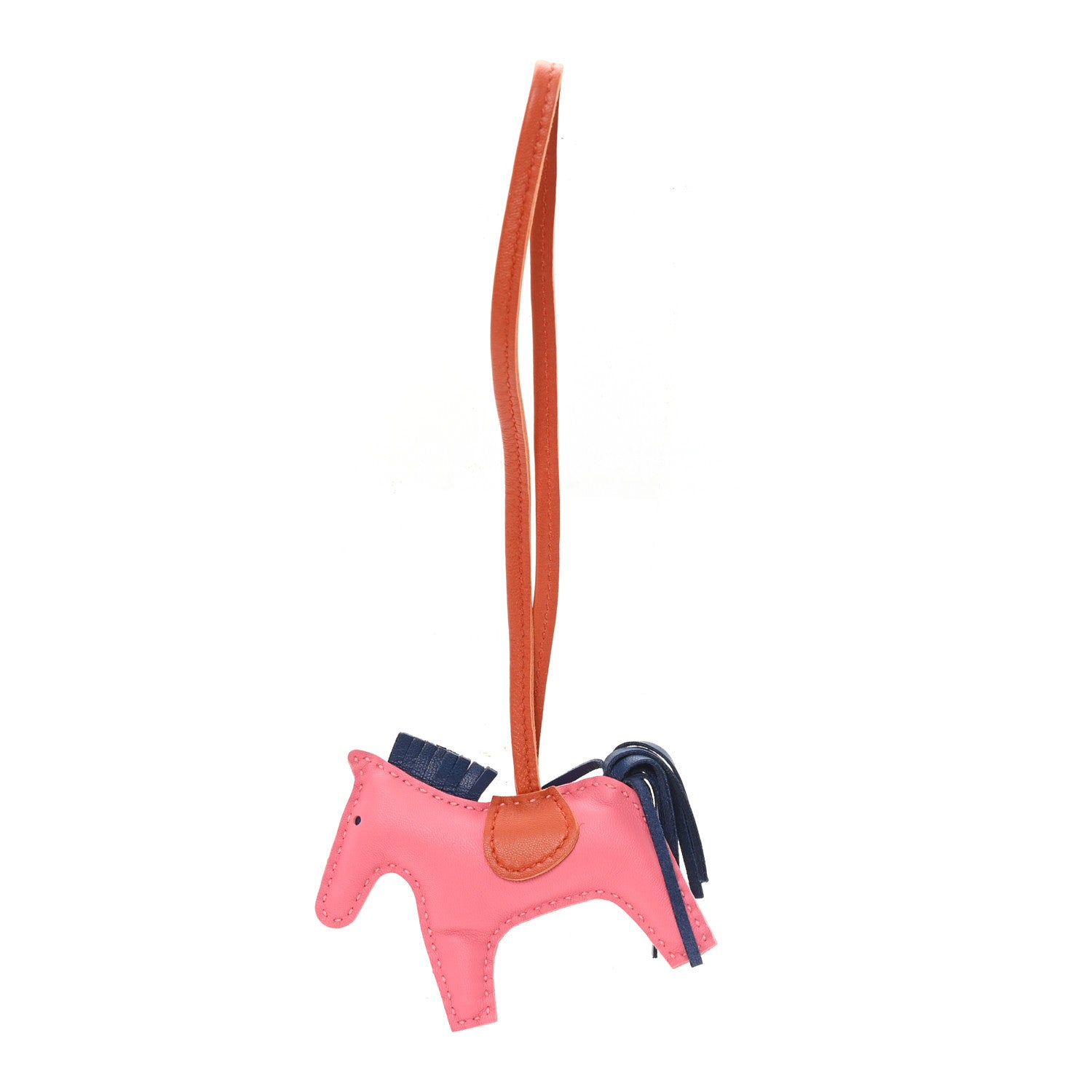 Hermes Milo Lambskin Grigri Rodeo Bag Charm PM Rose Azalee Cornaline Bleu De Malte 1 of 3