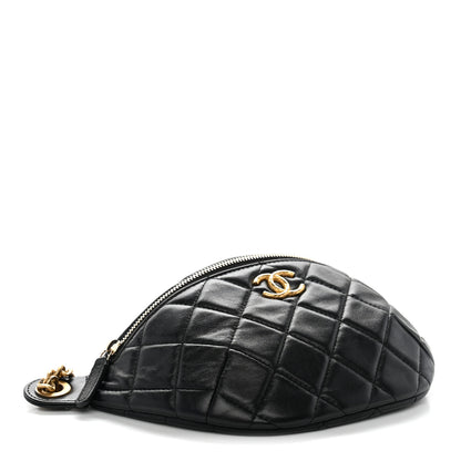 Chanel Lambskin Quilted Pillow Crush Belt Bag Black 3 of 10