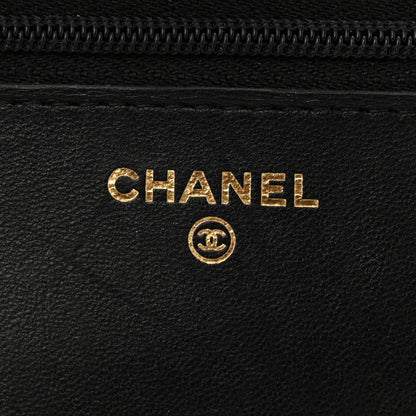 Chanel Lambskin Quilted Wallet On Chain WOC Black 6 of 12
