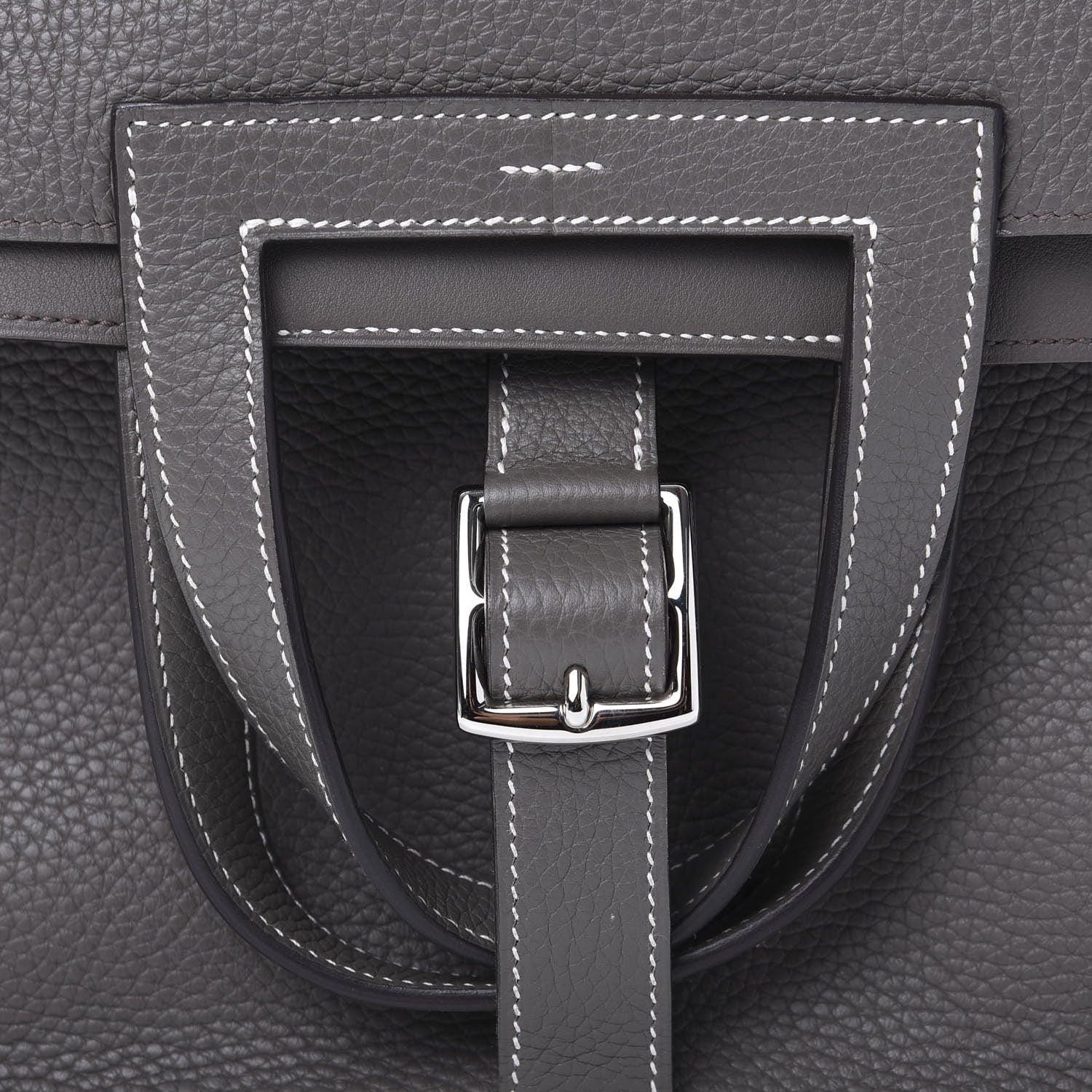 Hermes Taurillon Clemence Halzan 31 GM Etain 11 of 12