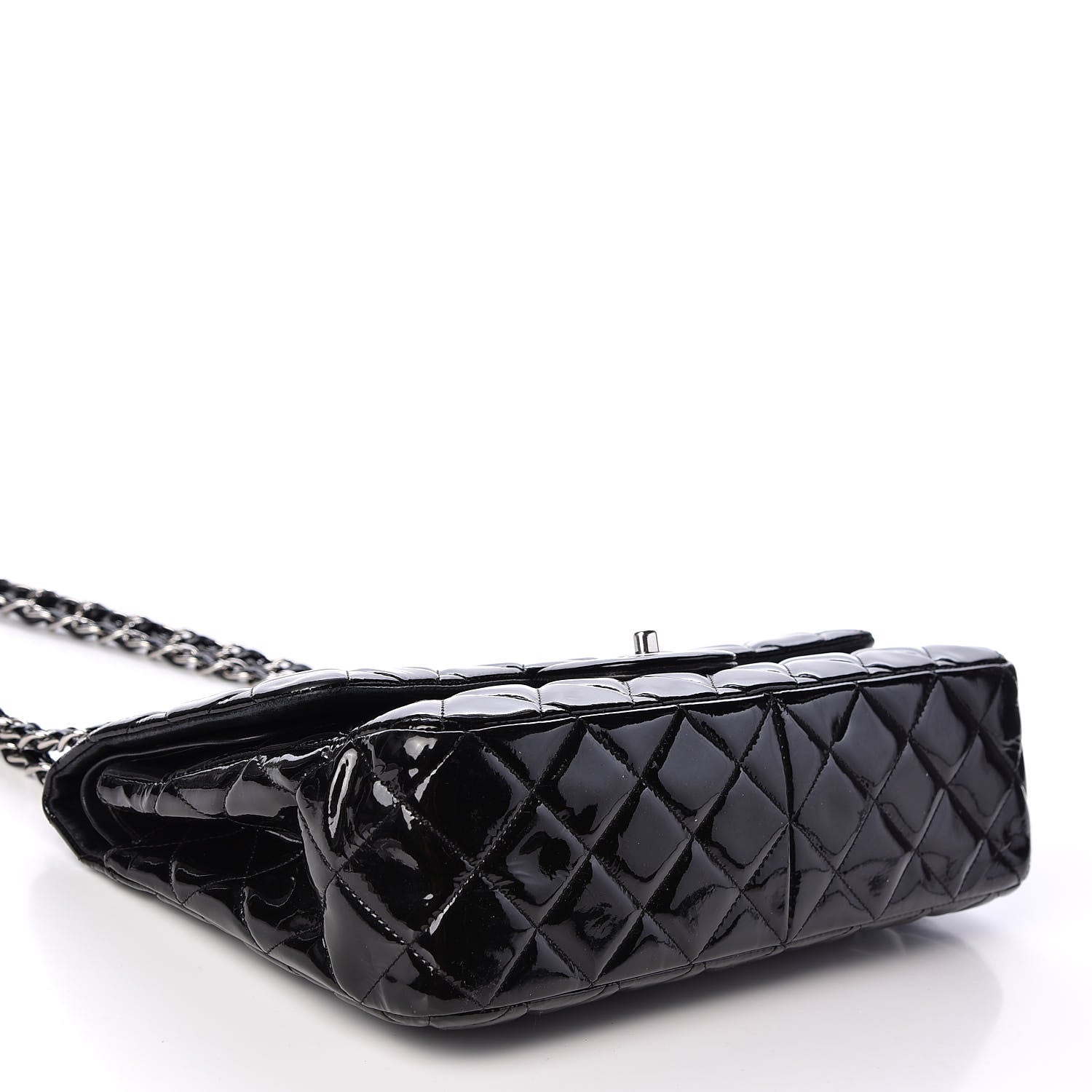 Chanel Patent Quilted Jumbo Double Flap Black 3 of 10