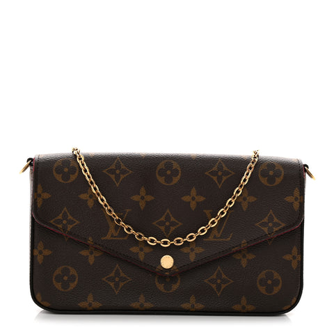Monogram Pochette Felicie Chain Wallet Fuchsia
