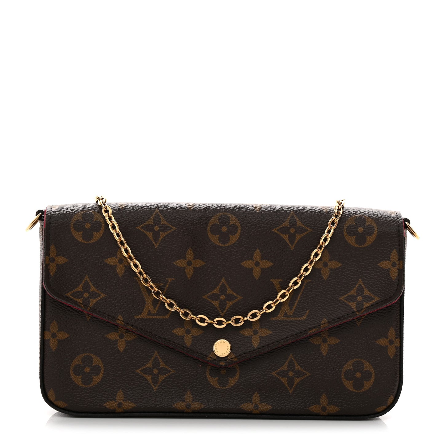 Monogram Pochette Felicie Chain Wallet Fuchsia