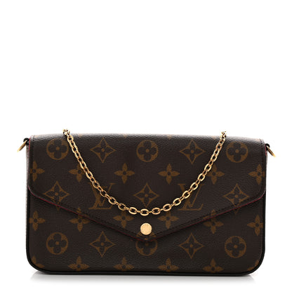Louis Vuitton Monogram Pochette Felicie Chain Wallet Fuchsia 1 of 12