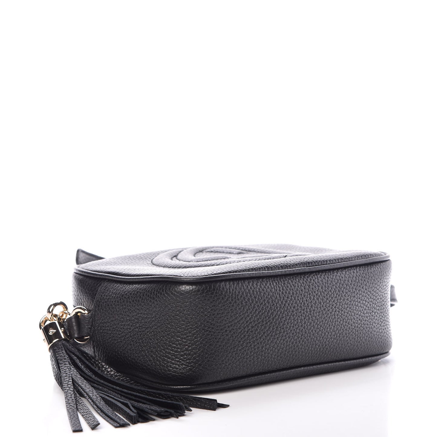 Pebbled Calfskin Small Soho Disco Bag Black