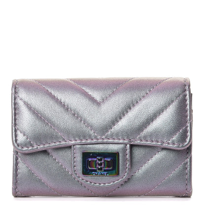 Chanel Iridescent Lambskin Chevron Quilted Reissue Card Holder Light Purple 1 of 8