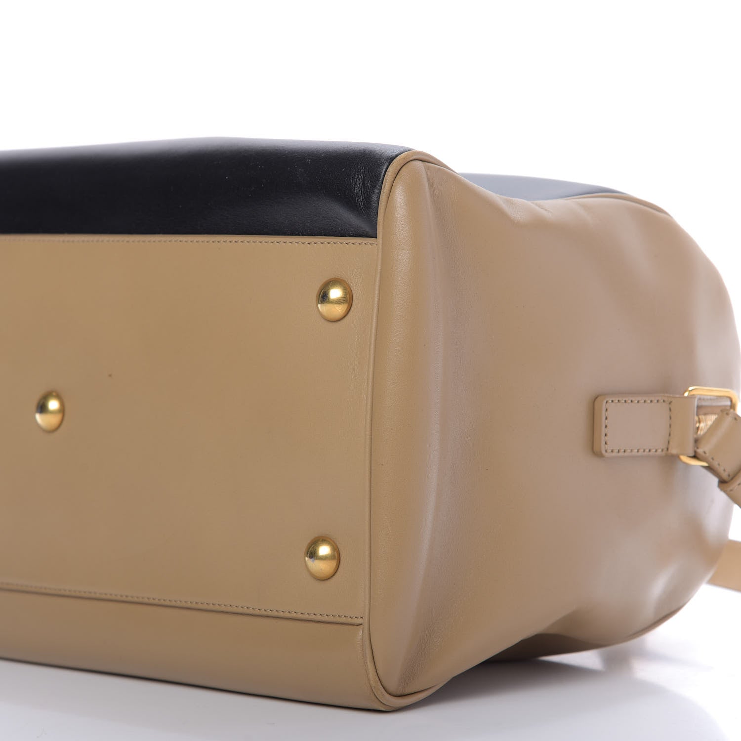 Saint Laurent Smooth Calfskin Bi-Color Duffle 6 Beige Black 8 of 10