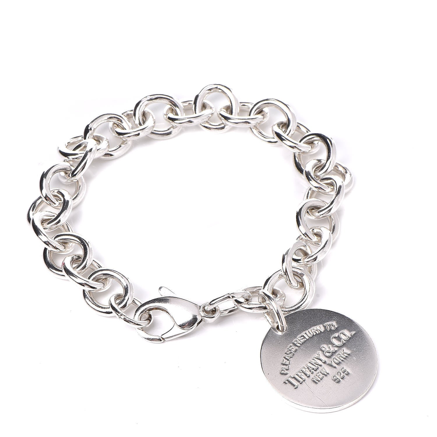 Tiffany Sterling Silver Return to Round Tag Charm Bracelet 1 of 3