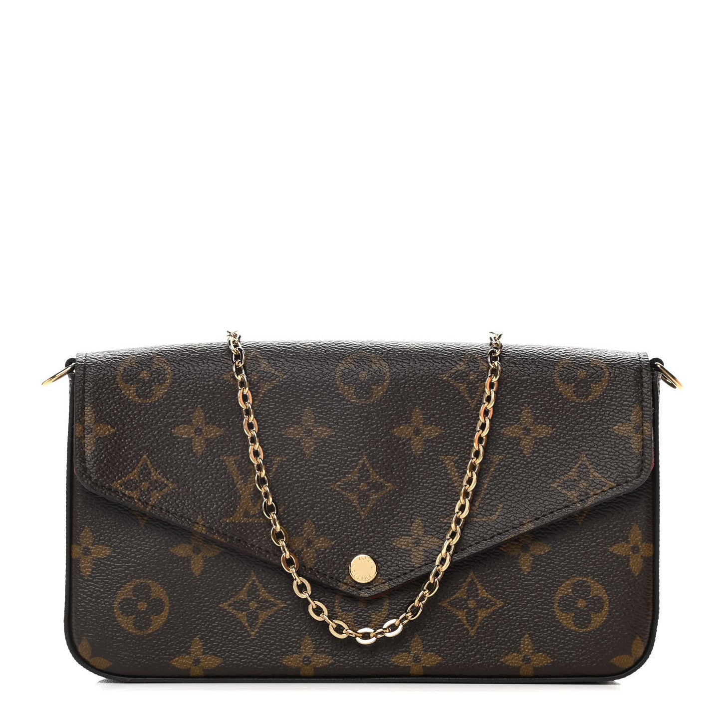 Monogram Pochette Felicie Chain Wallet Fuchsia