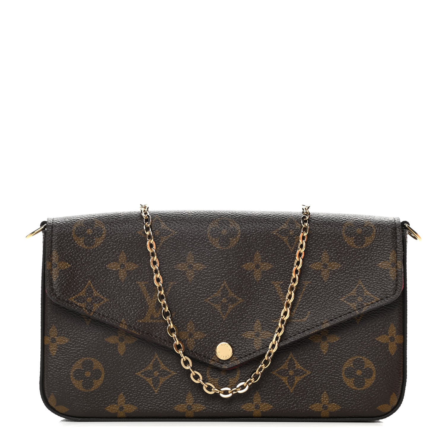 Louis Vuitton Monogram Pochette Felicie Chain Wallet Fuchsia 1 of 10