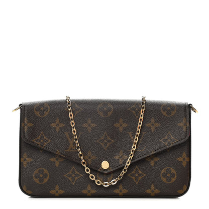 Louis Vuitton Monogram Pochette Felicie Chain Wallet Fuchsia 1 of 10