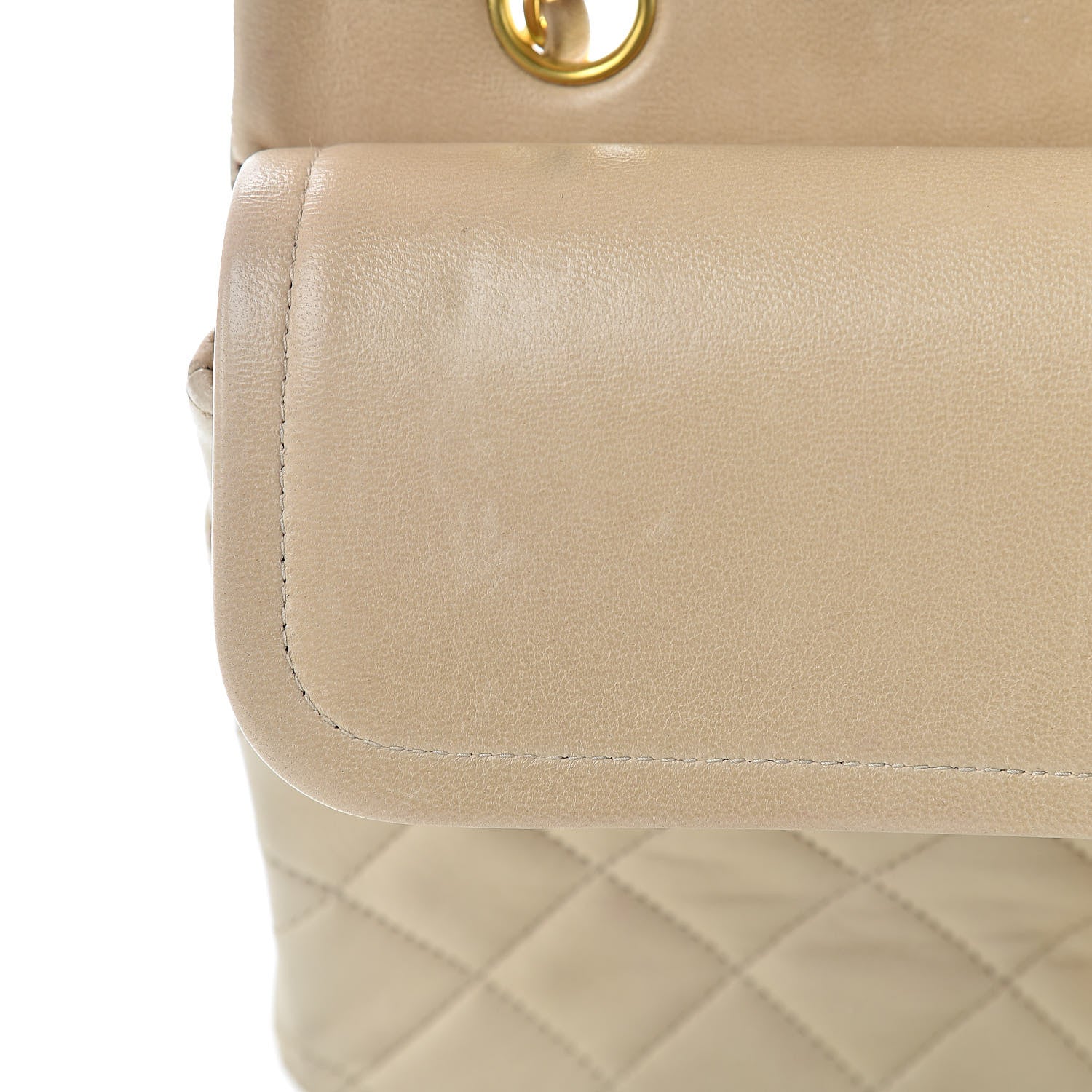 Chanel Lambskin Quilted Medium Double Flap Beige 14 of 15