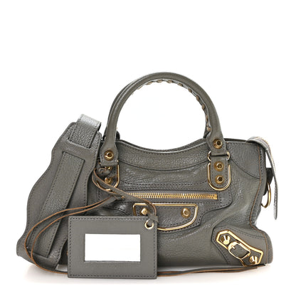 Balenciaga Chevre Gold Metallic Edge Hardware Mini City Gris Acier 2 of 10