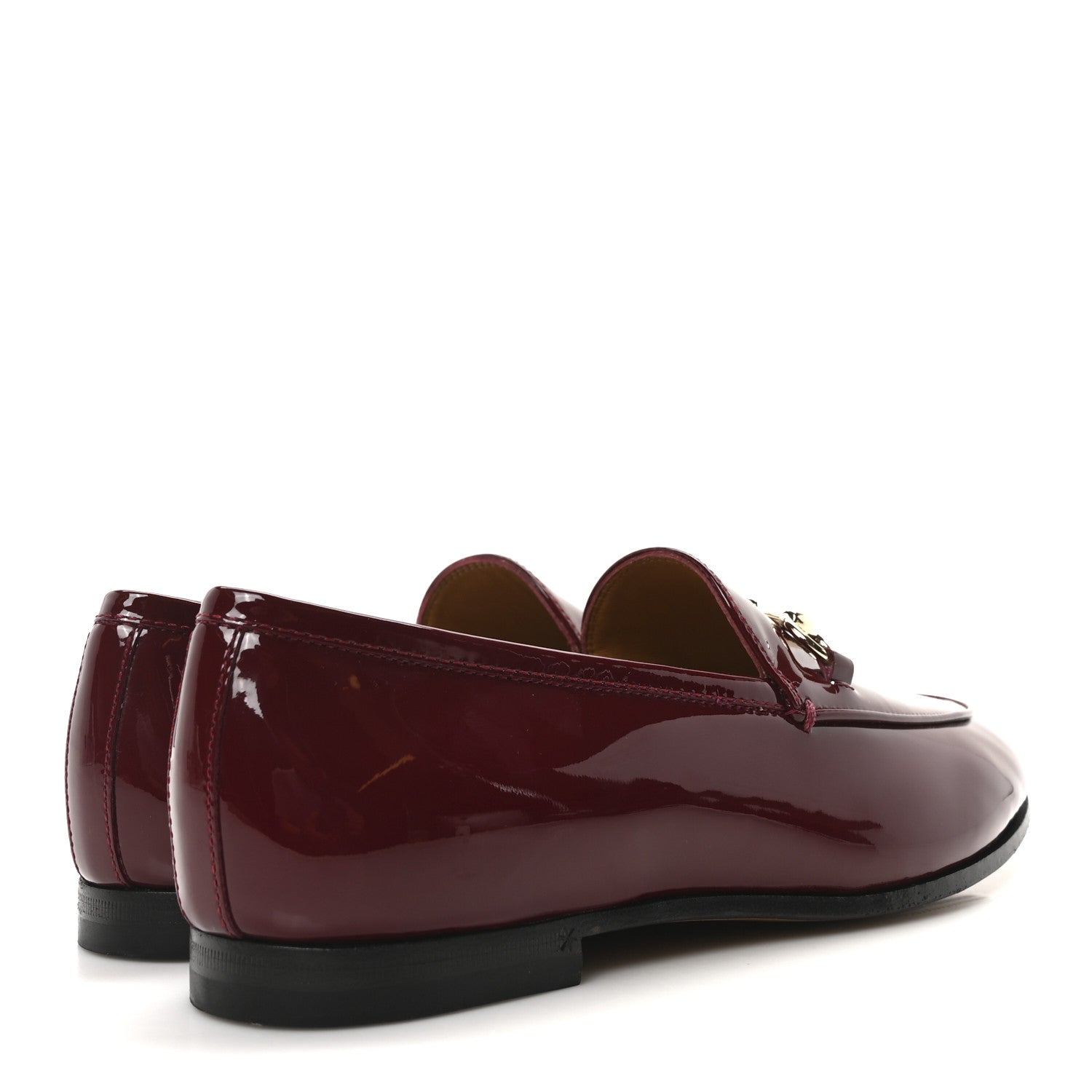 Gucci Vitello Vernice Soft Nappa Womens Jordaan Loafers 36 Rosso Ancora 5 of 10