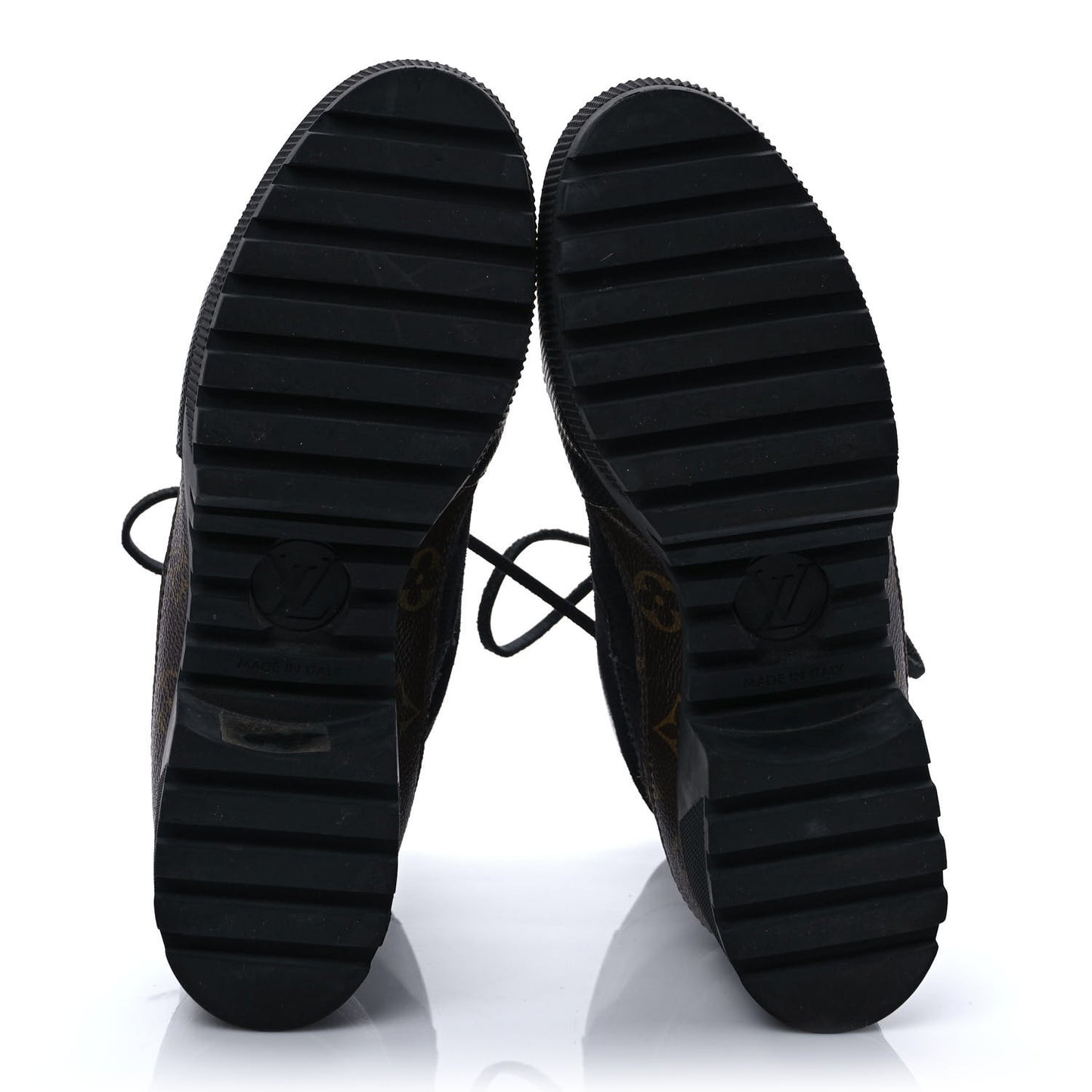 Suede Calfskin Monogram Laureate Platform Desert Boots 40 Black