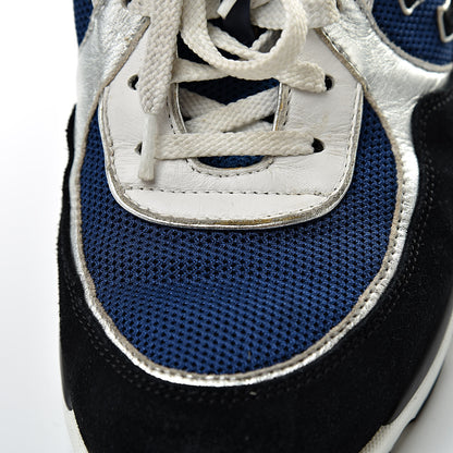 Chanel Suede Calfskin CC Sneakers 40 Blue Black 14 of 14