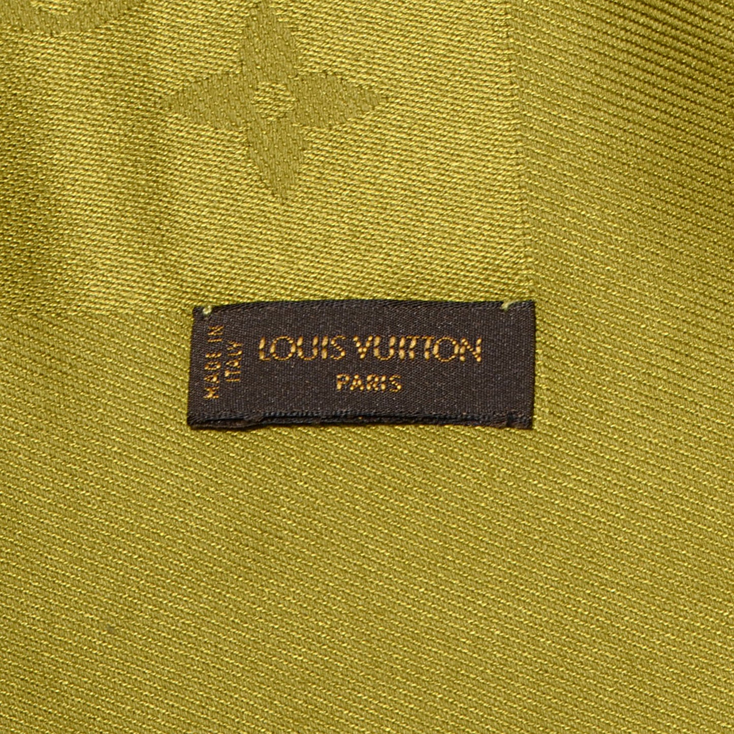 Wool Silk Monogram Shawl Green