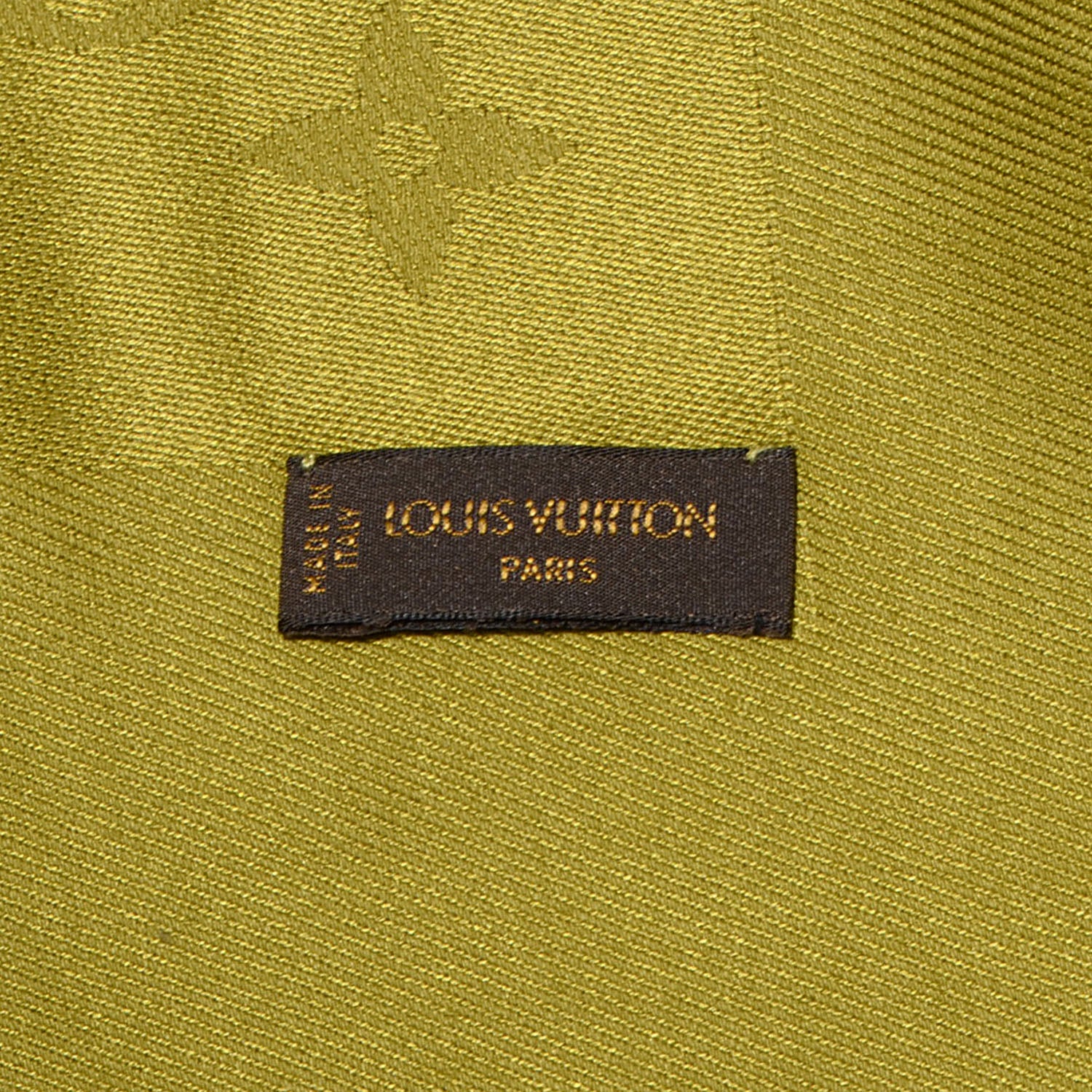 Louis Vuitton Wool Silk Monogram Shawl Green 5 of 5