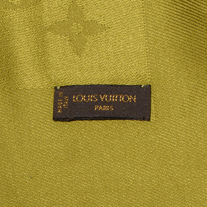 Louis Vuitton Wool Silk Monogram Shawl Green 5 of 5