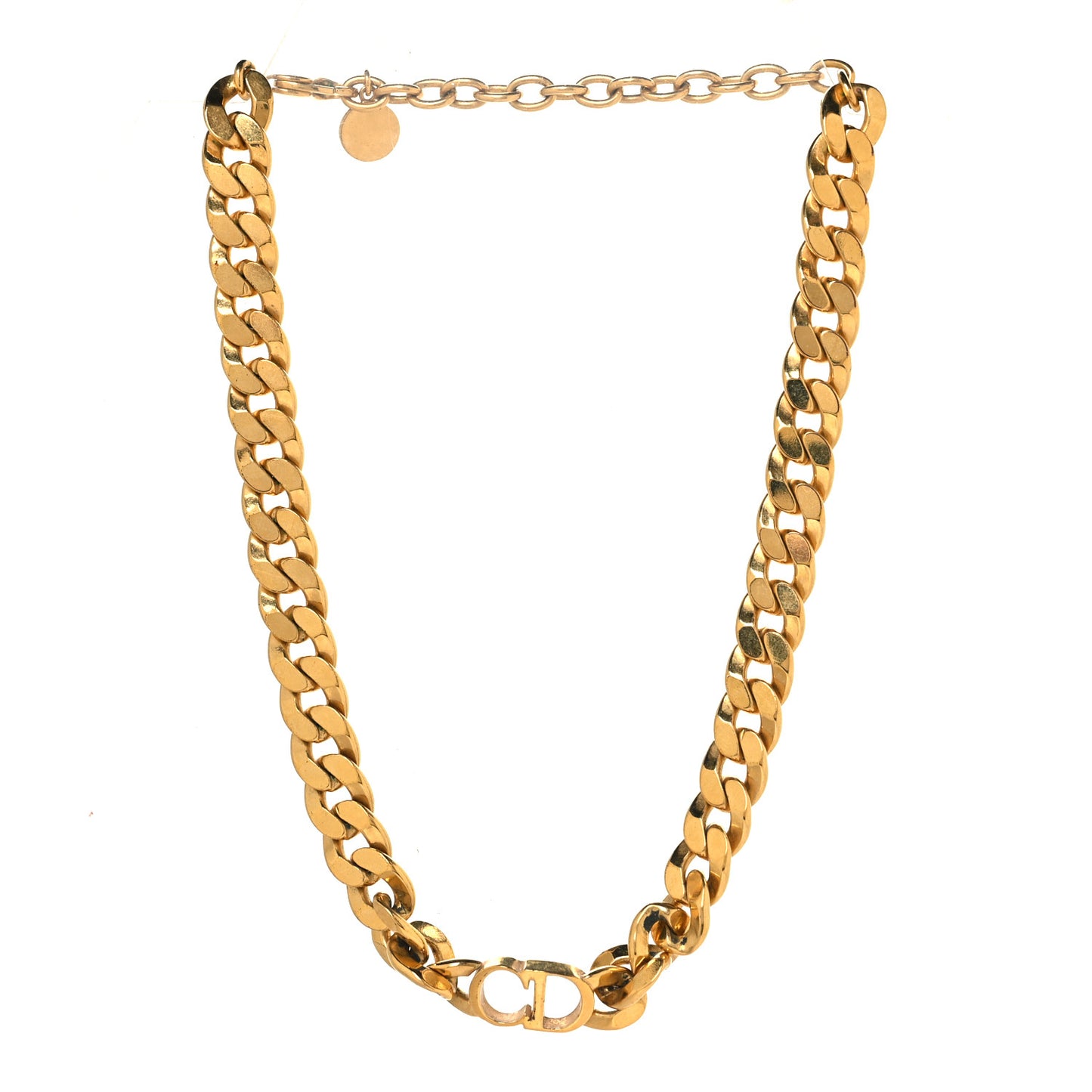 Metal CD Choker Necklace Gold