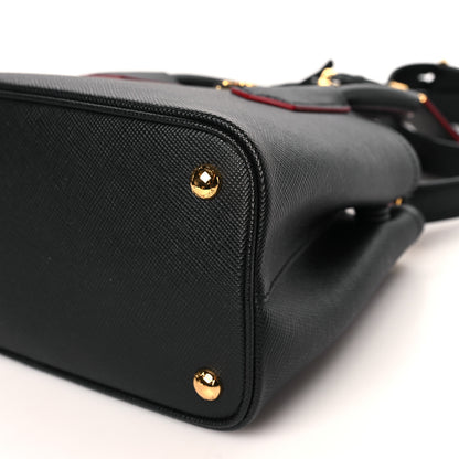 Prada Saffiano Cuir Mini Double Bag Black Ciliegia 8 of 8
