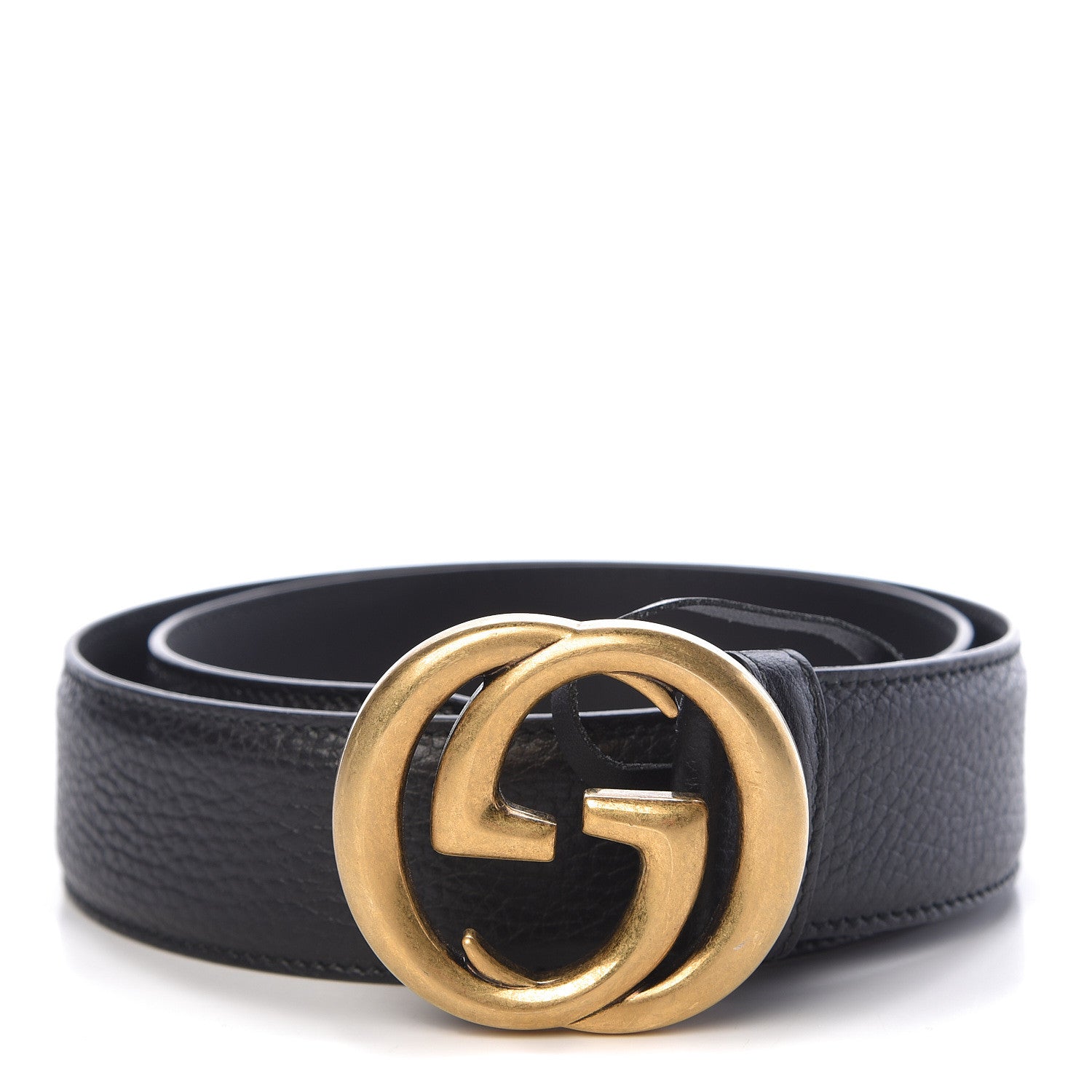 Gucci Dollar Calfskin Interlocking G Belt 80 32 Black 1 of 6