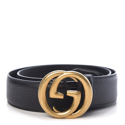 Gucci Dollar Calfskin Interlocking G Belt 80 32 Black 1 of 6