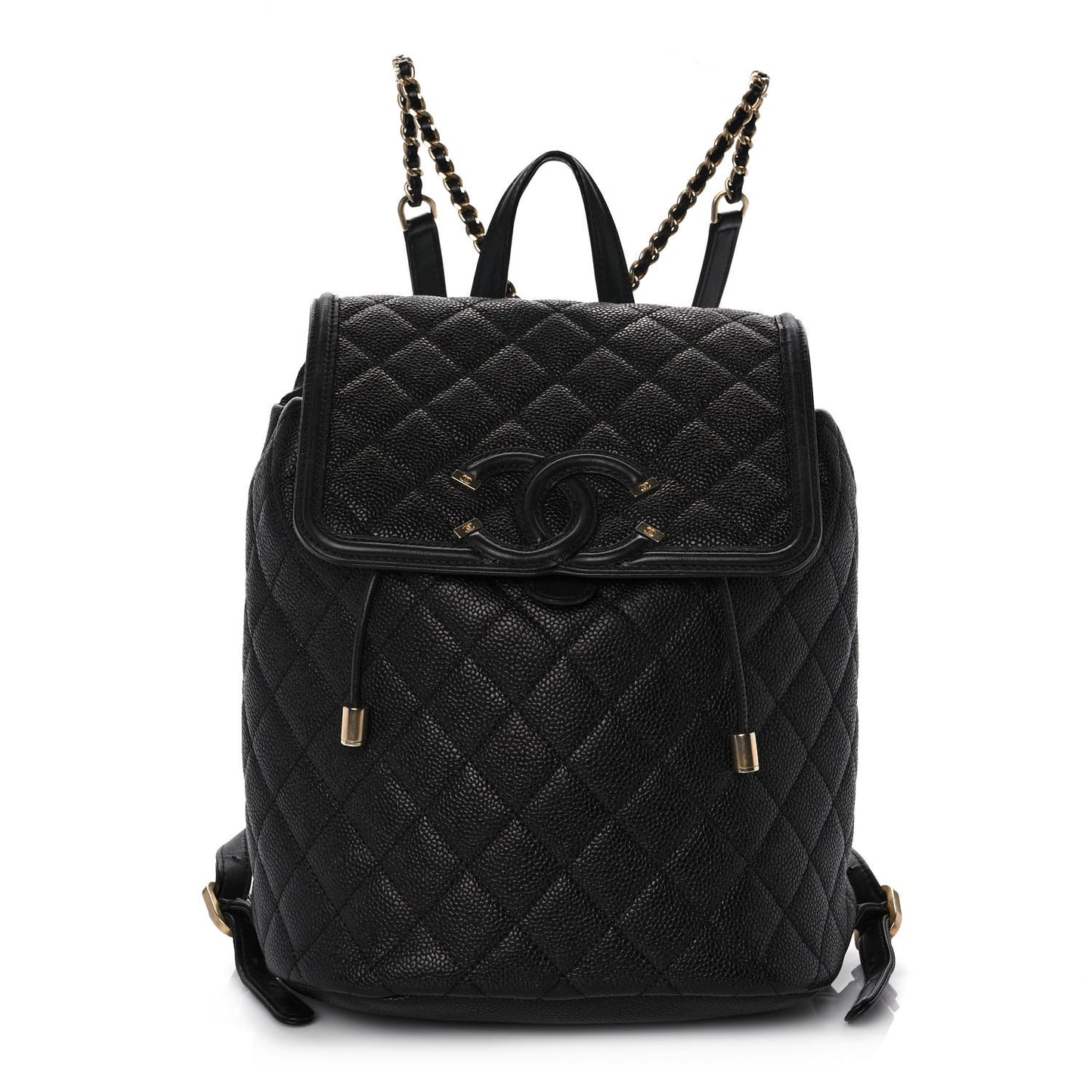 Caviar Quilted Filigree Backpack Black