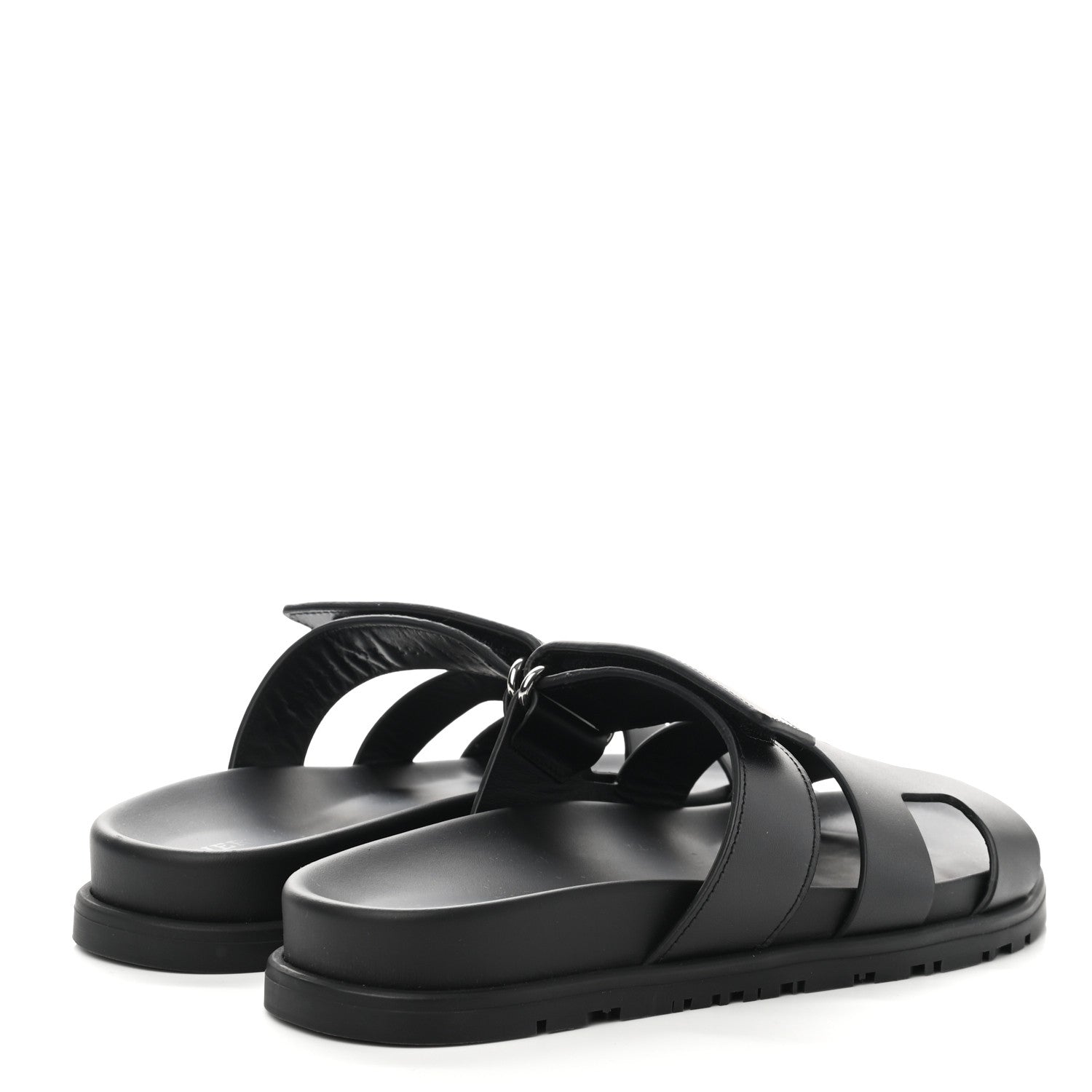 Hermes Calfskin Womens Chypre Sandals 35.5 Black 4 of 9