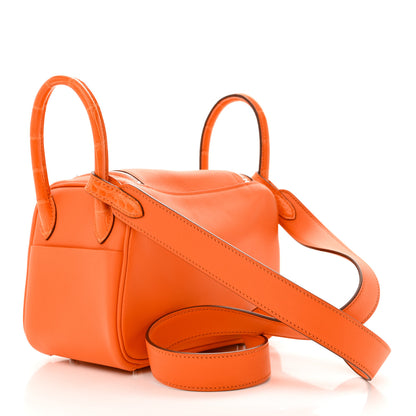 Hermes Matte Alligator Swift Mini Touch Lindy 20 Orange 3 of 10