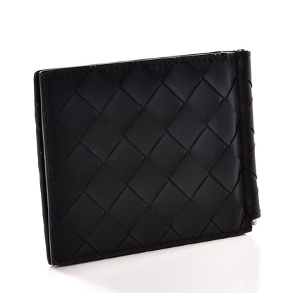 Bottega Veneta Nappa Maxi Intrecciato Bi-Fold Money Clip Wallet Black 2 of 9